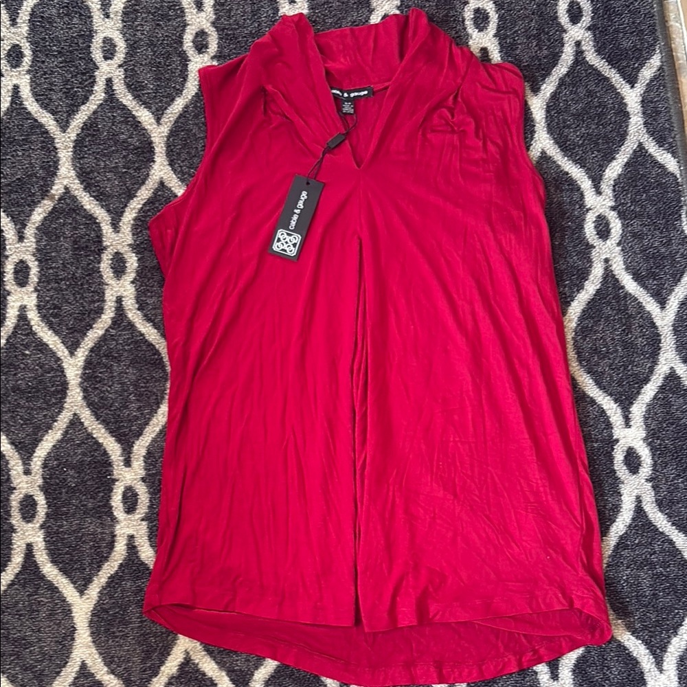 Cable & gauge Sleeveless Red Top